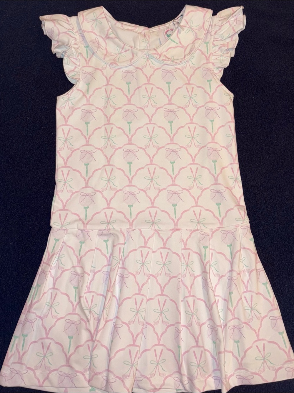 Southern Smocked Co County Club Dress sz 5 pink with Golf Motif NWT